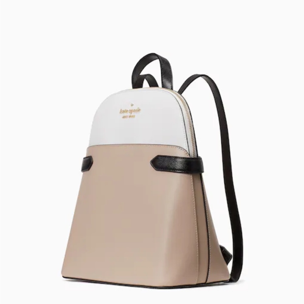 🆕 Kate Spade Staci Dome Medium Backpack Warm Beige Multi Bag - Picture 3 of 13